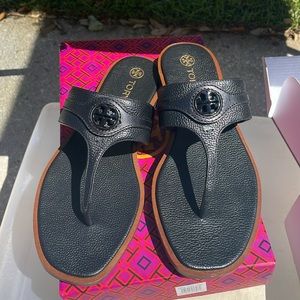 Black Tory Burch Thong Sandals